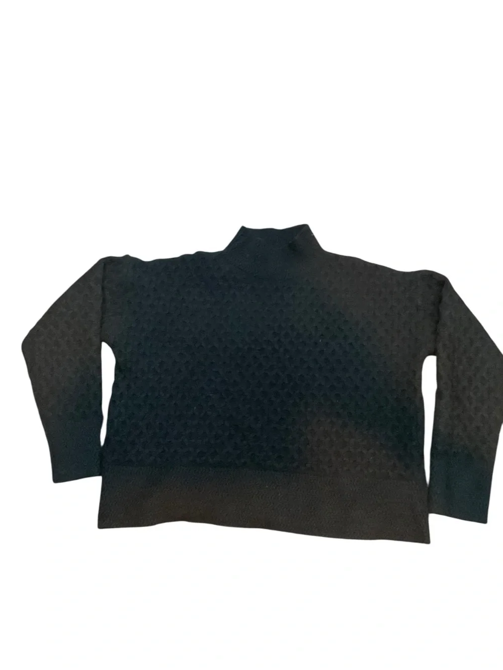 Kut from the Kloth Black Textured Mock Neck Sweater